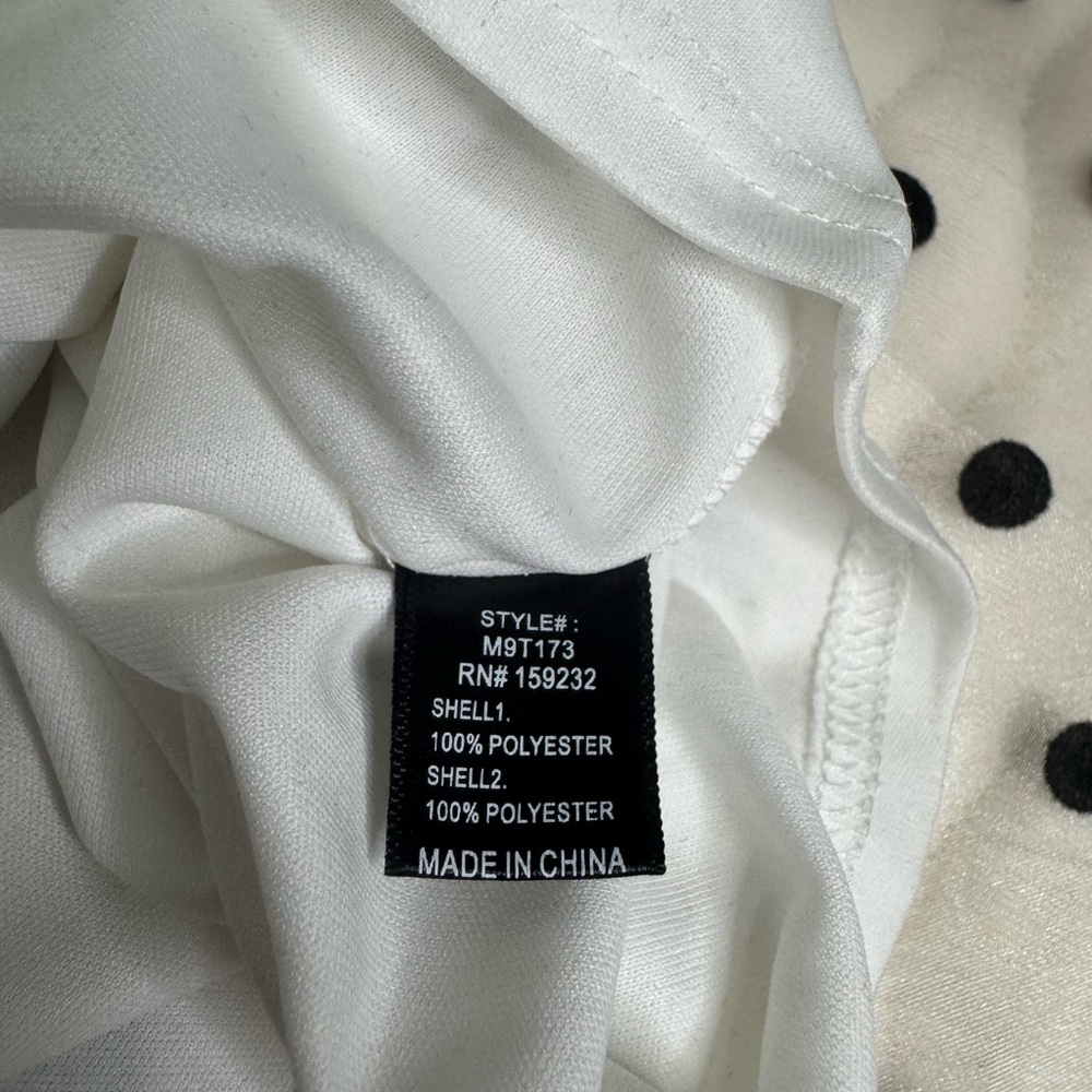 Melograno Rico White Sheer Blouse with Black Polka Dots & White Tank - Picture 10 of 10